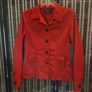 Jones of NY Red Button-Up Jacket M